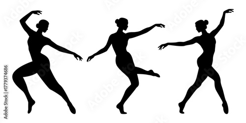 Dancing People Silhouette Black Icon Bundle for Party and Celebration Theme