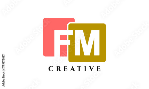 Unique FM Letter Logo Design Template