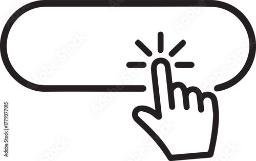 Click or Tap Button Icon - Hand Cursor Pressing Action Call-to-Action
