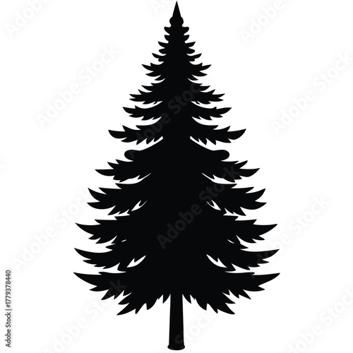 pine tree silhouette  nature forest symbol  vecto