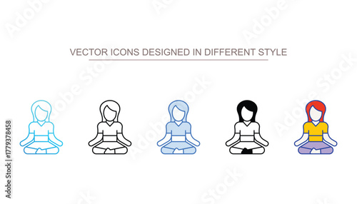 Lotus Position icon design with white background stock illustration