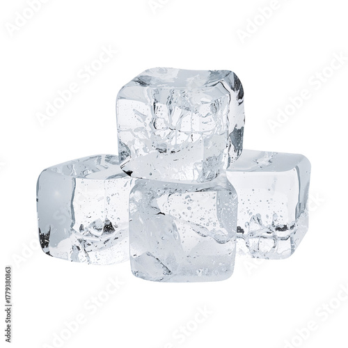 Ice Cubes Stacked on Each Other in a Bright, Clean Setting Ready for Drinks.