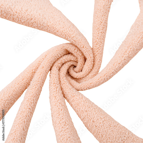 Soft Pink Towel in Spiral Arrangement Suitable for Home Use or Spa Settings