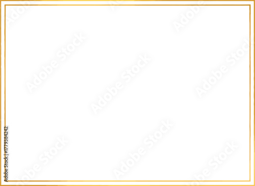 Elegant gold foil frame with a thin double line border. A classic and simple decorative element for a diploma, award, or certificate