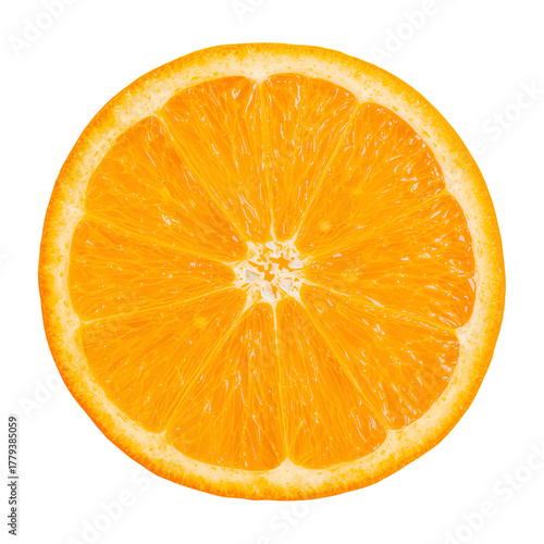 Bright Orange Slice Showing Fresh, Juicy Segments for Delicious Snacking or C...