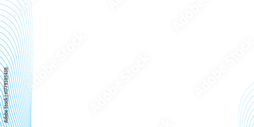 Abstract blue smooth waves on white background. dynamic art simple geometric space good soft