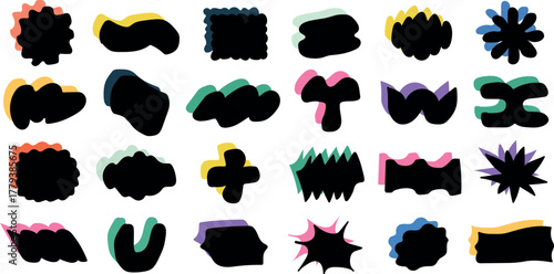 Modern Brutalist Geometry Collection: Experimental Star, Oval, Spiral, and Floral Forms Blended with Swiss Precision, Bauhaus Minimalism, and Memphis-Inspired Visual Rhythm