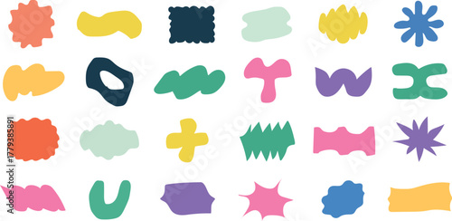 Brutal Contemporary Design Elements: An Artistic Exploration of Geometric Shapes, Grids, Stars, Spirals, and Primitive Motifs Through Swiss Typography and Bauhaus–Memphis Modernism