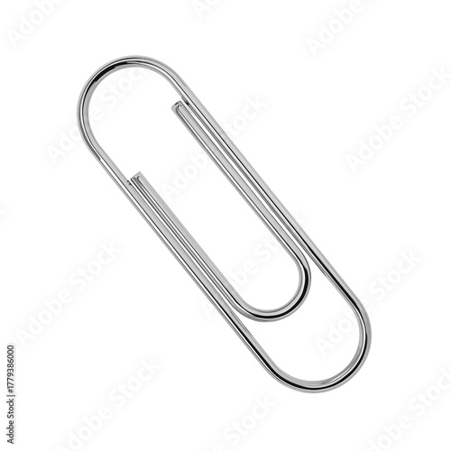 Metal Paper Clip on White Surface With Focus on Simplicity and Usefulness for...