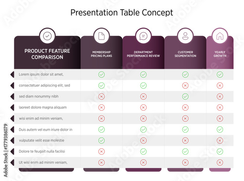 A clean and easy table layout for PowerPoint that helps you show information clearly. Perfect for comparing data or listing key points in a simple way. Ideal for any presentation 