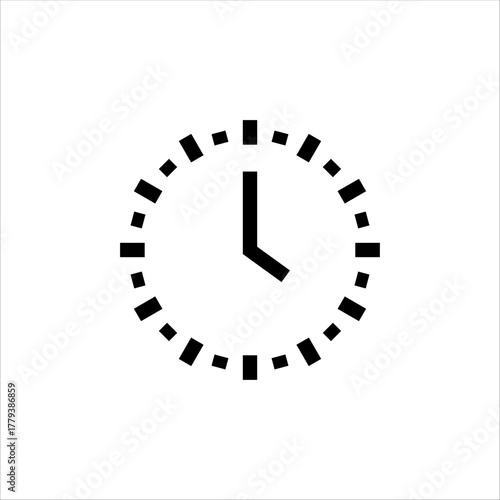 Minimal Analog Watch Face Solid Fill Icon