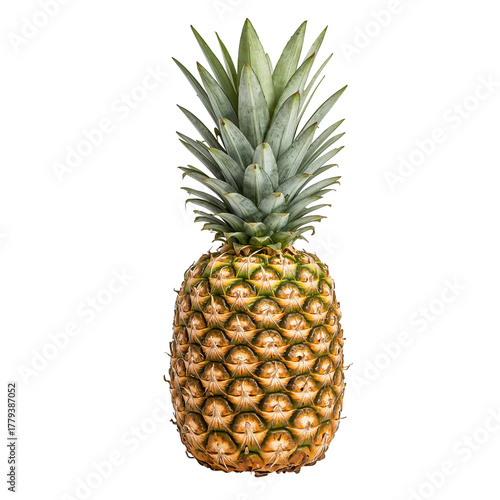 Bright and Fresh Pineapple Displayed on a Clean Background Ready for Culinary...