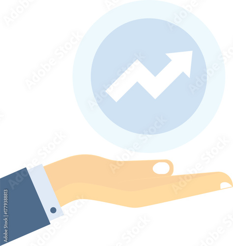 Businessman holding crystal ball in his hand

