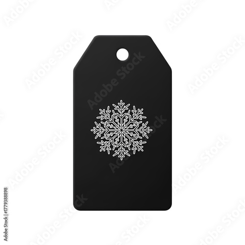 Elegant snowflake tag design perfect for holiday sales, winter promotions, and festive branding creating magical seasonal appeal
