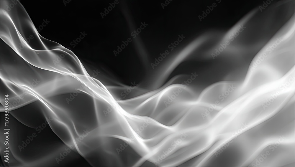 Obraz premium Elegant grayscale smoky wisps floating, abstract, flowing