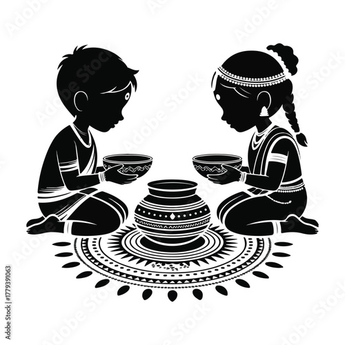 Cute cartoon vector illustration of Hindu god Ganesha in a fun artistic design