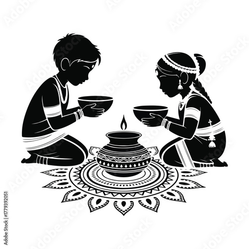 Cute cartoon vector illustration of Hindu god Ganesha in a fun artistic design