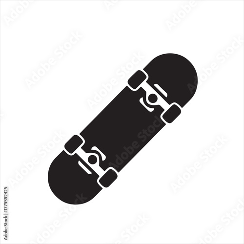 Skateboard icon vector illustration. classic extreme sport board graphic. isolated on white background