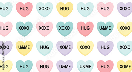 Candy Hearts with Messages of Love and Affection.