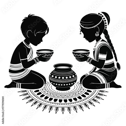 Cute cartoon vector illustration of Hindu god Ganesha in a fun artistic design