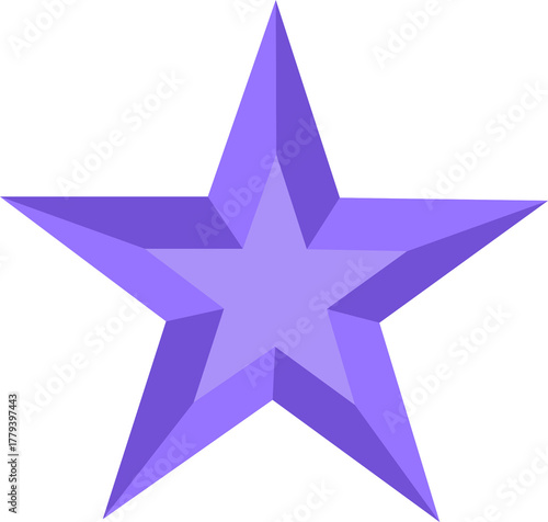 Purple 3D Star Shape Gemstone