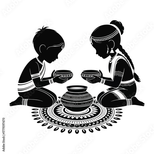 Cute cartoon vector illustration of Hindu god Ganesha in a fun artistic design