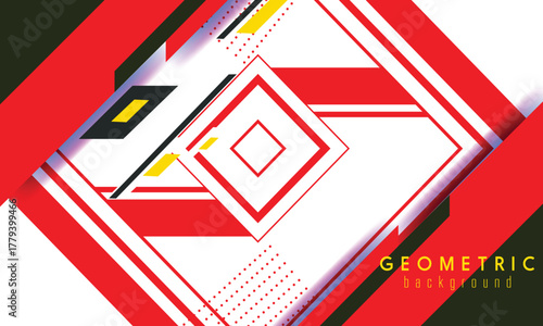 Abstract geometric pattern with red and white diamond shapes and lines creating a dynamic visual effect