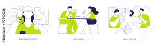 Urban meal isolated cartoon vector illustrations se