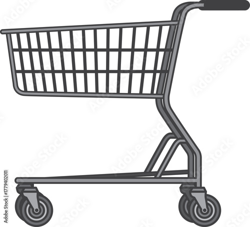 ショッピングカートのイラスト（買い物・スーパー・生活用品）