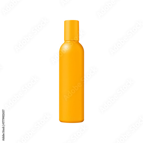 Bright Yellow Bottle Standing Upright Against a Simple Background in a Clean ...