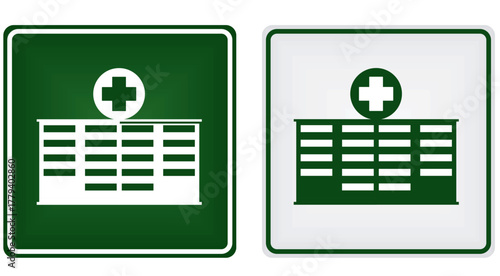 Hospital sign with cross. vector	