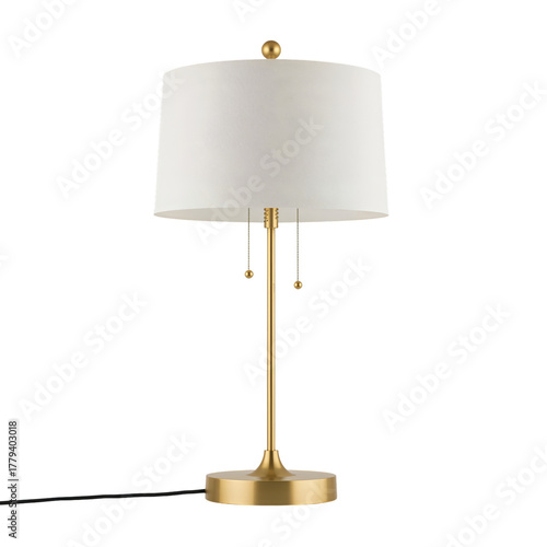 Stylish Gold Table Lamp With a White Shade for Modern Home Decor and Lighting...