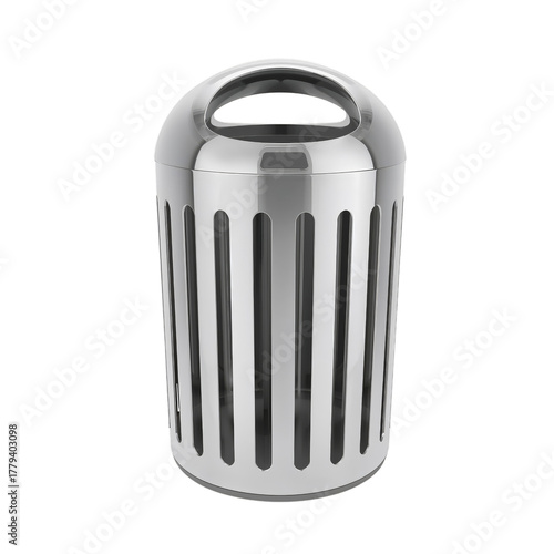 Modern Stainless Steel Trash Can With a Sleek Design Suitable for Home or Off...