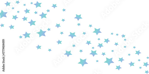 pastel soft and dreamy pattern of light blue stars scattered diagonally across a white background. giving a calm, magical feel