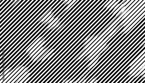Black and white diagonal lines with broken effect for retro background and design element. Vector Format Illustration 