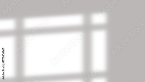 Window shadow overlay on white wall isolated on transparent background