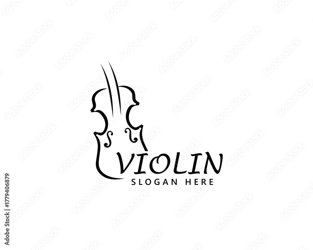 Obraz premium Creative violin silhouette is very suitable for your brand logo inspiration