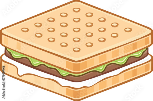 Cheeseburger sandwich with lettuce tomato and cheese on white background