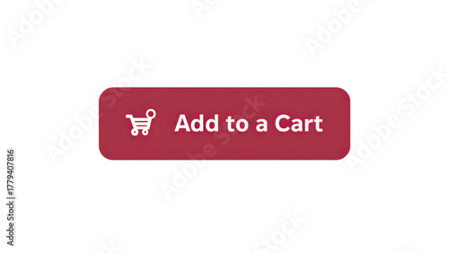 Illustration of a shopping cart button, perfect for online shopping websites on a transparent background.