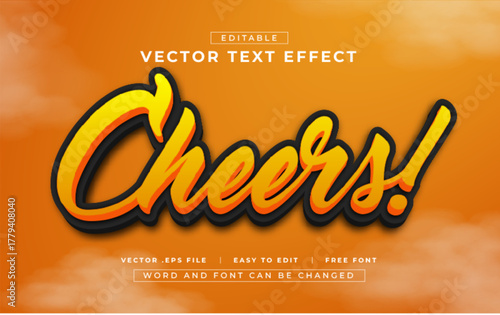 Cheers 3D editable text effect style