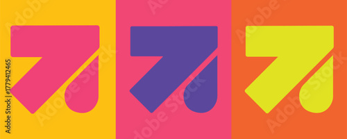 Abstract arrow and teardrop logo design colorful geometric vector illustration perfect for modern branding and creative projects