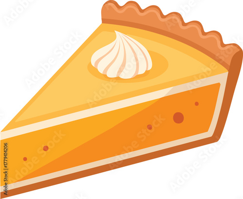 slice of cake with cream and strawberry vector illustration