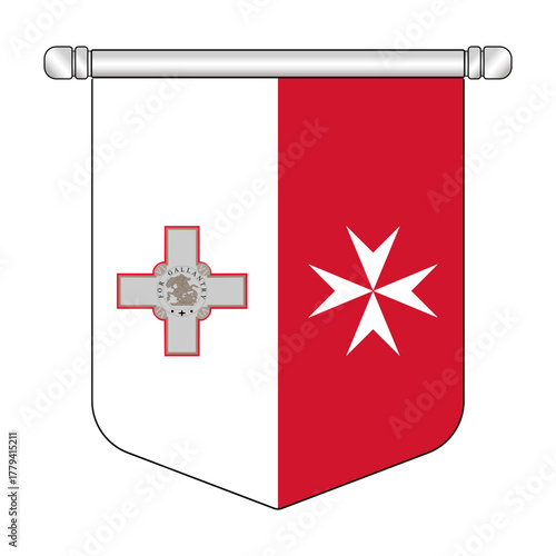 Equatorial Malta National Banner Symbol Hanging