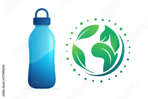 set of water bottles vector