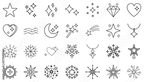 Shine star sparkle vector set. Sparkle star icons. Shine icon. Stars sparkle doodles vector. Set sparkles star symbols vector. Magic wand