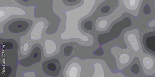 Abstract organic gray and purple contour lines forming a seamless topographic map pattern with smooth gradients and subtle pixelated edges for digital backgrounds