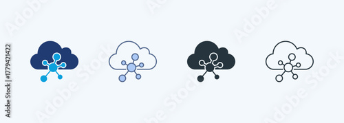 Cloud Computing Icon Multiple Style