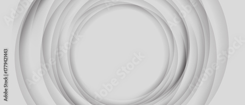 Abstract modern white and gray gradient circles layers lighting background