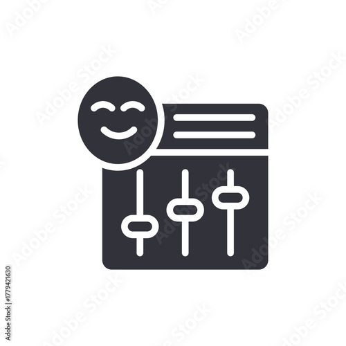 Happy Optimization Settings Icon, Adjustment Options Graphic