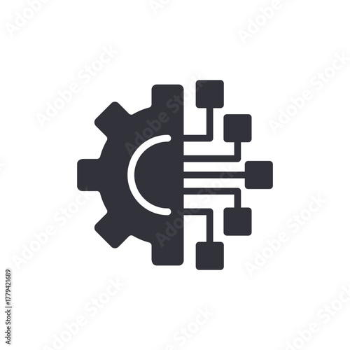 Gear Circuit Icon Symbol For Artificial Intelligence